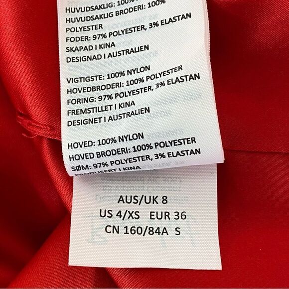 Bardot Lipstick Red Mesh Lace Embroidered Sheath Dress Sz 4/XS - Picture 11 of 14